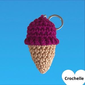Crochet Custom Ice Cream- With/without keychain